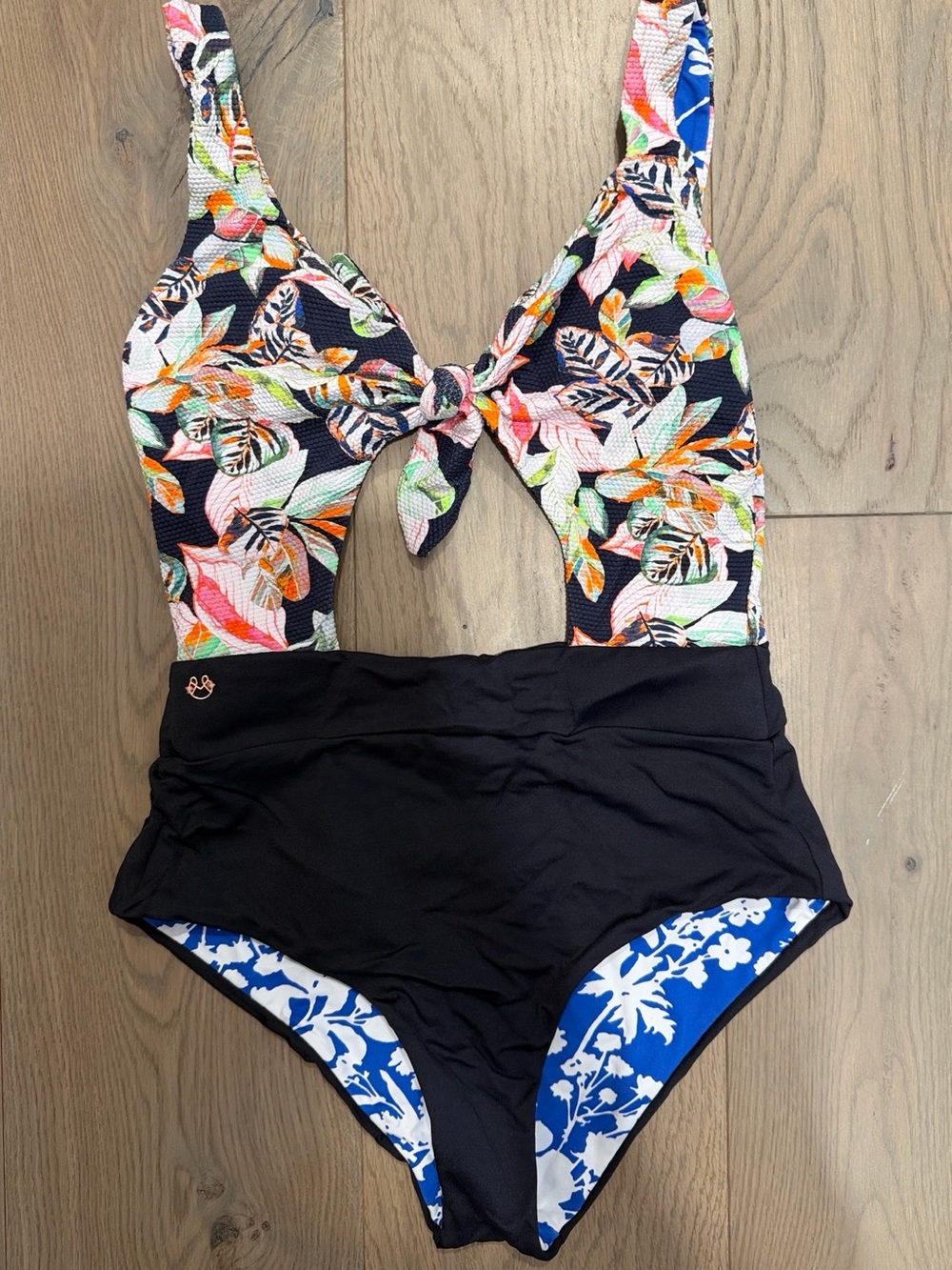 Maaji Reversible Floral Tie-Front One-Piece Swimsuit
